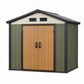 Abri de jardin 213 x 130 x 180 cm en acier vert effet bois avec double porte