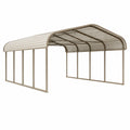 Abri voiture 500 x 300 x 240 cm en aluminium taupe avec toit cintré translucide